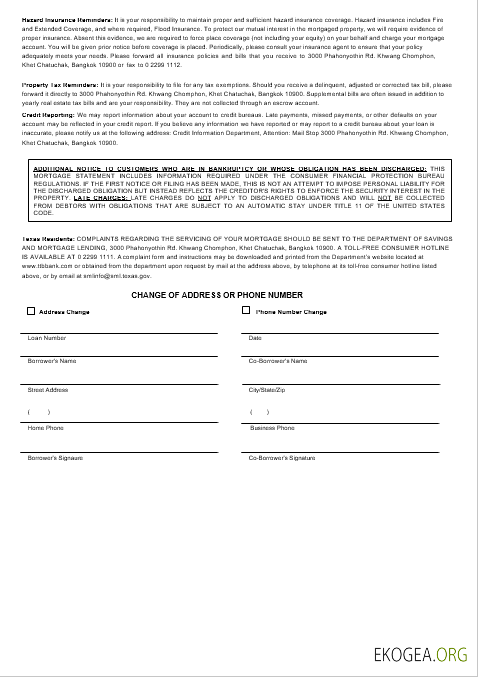 Thaïlande TMBThanachart Bank Relevé hypothécaire aux formats Word et PDF 3